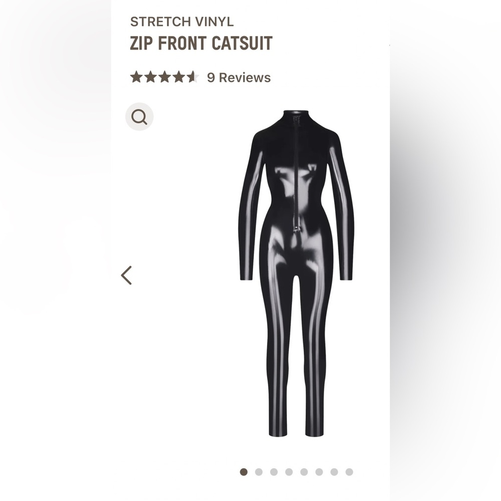 SKIMS STRETCH VINYL ZIP FRONT CATSUIT